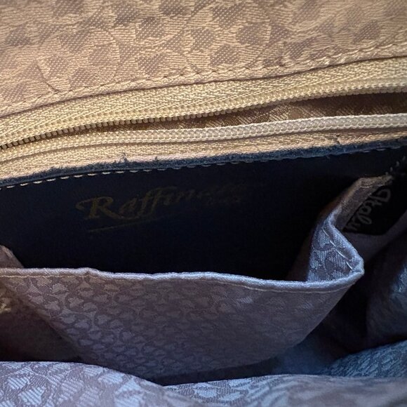 BLUE FAUX OSTRICH TEXTURED STAUER STRUCTURED BAG ITALIAN VEGAN LEATHER, NWOT - Picture 6 of 10